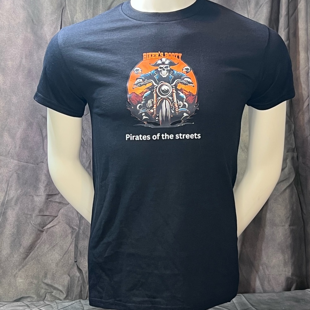 Biker Pirate Black T-Shirt by Biker’s Booty
